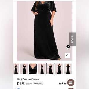 Ever Pretty Black Velvet Maxi Dress